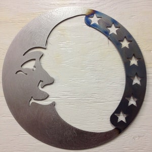Metal Stars and Moon Silhouette 12&quot; x 12&quot;