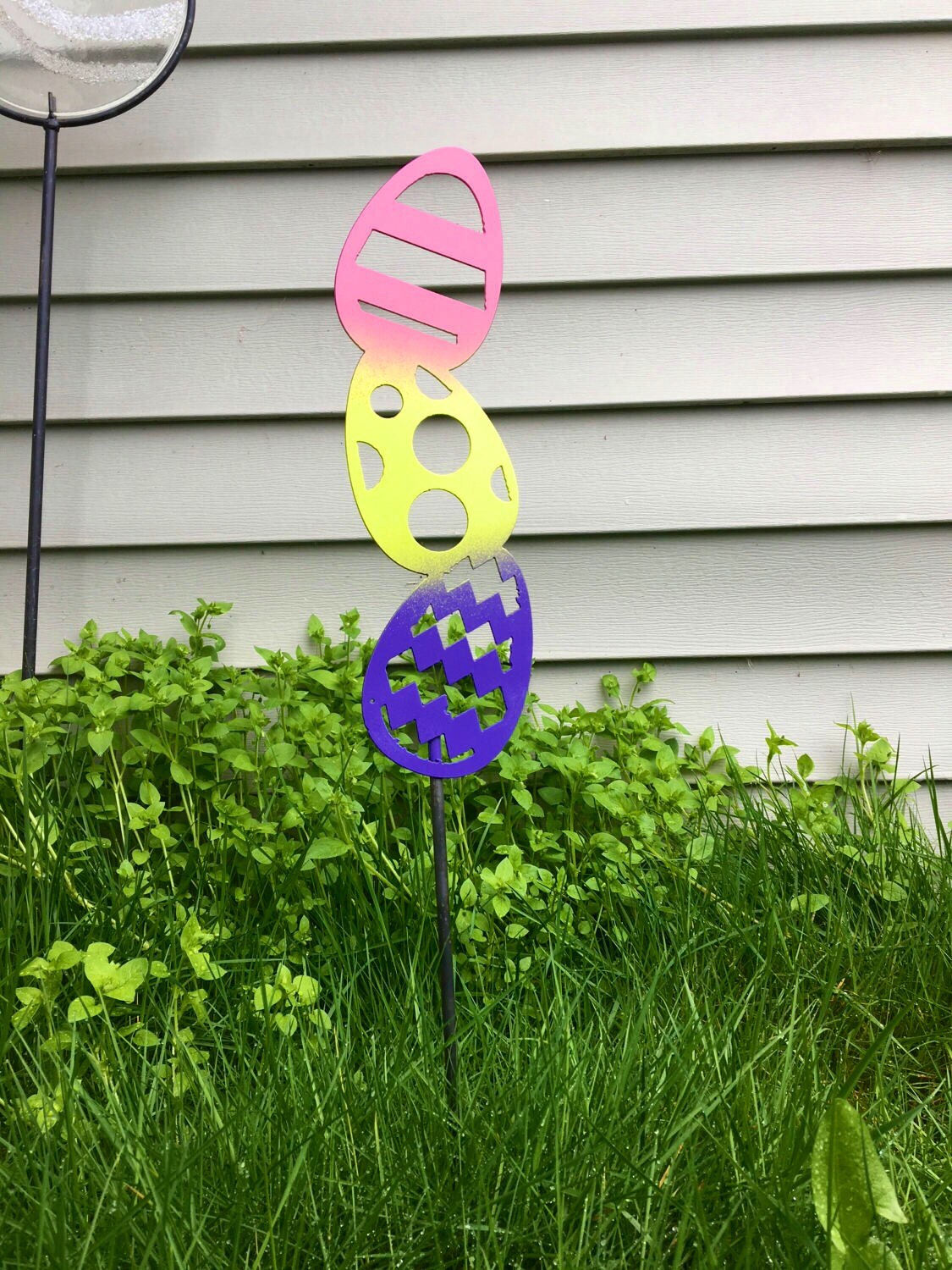 Metal Easter Stacked Eggs Garden & Yard Stake Etsy
