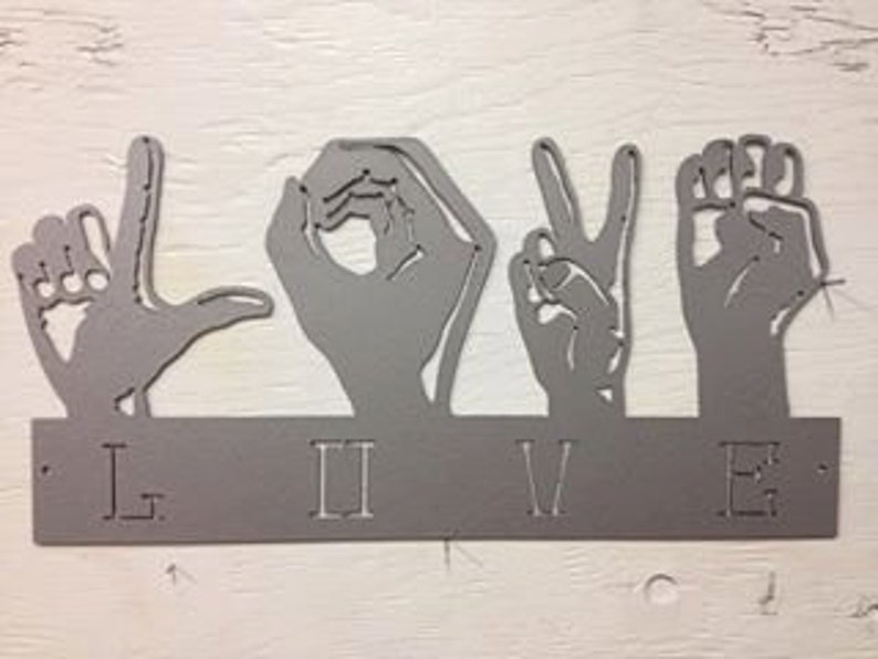 Metal American Sign Language Sign Spells Out love Etsy