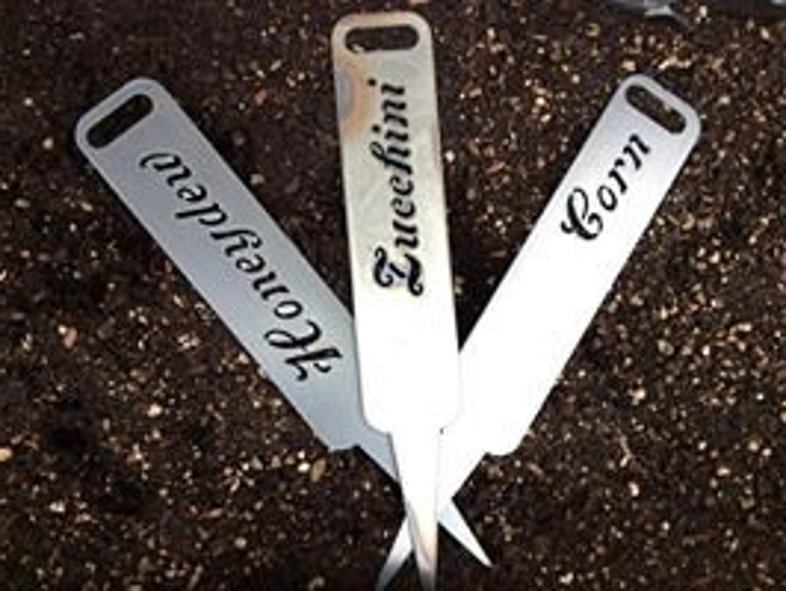Metal Garden Stakes Herb Flower Yard Etsy