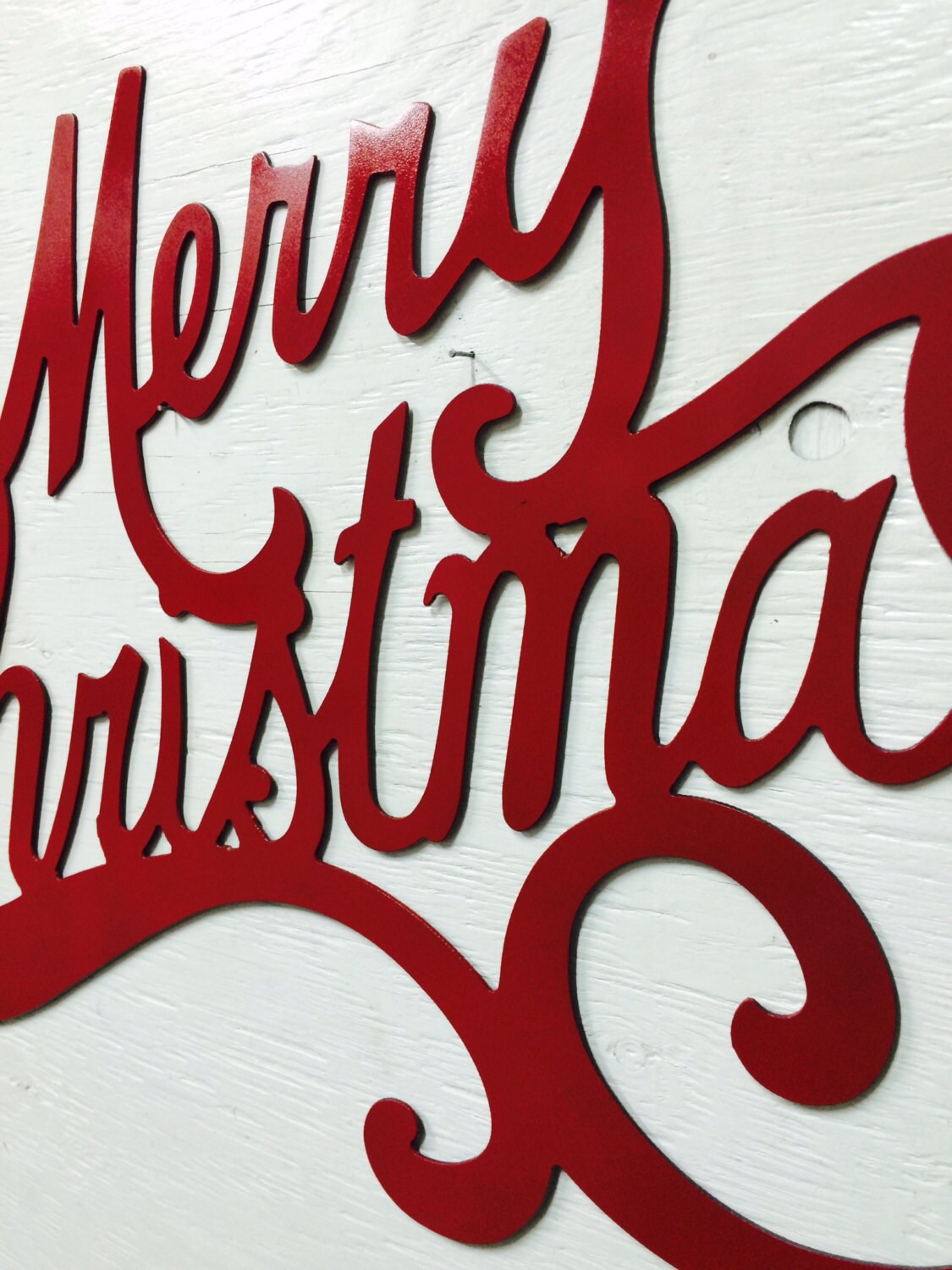 Metal Merry Christmas Sign 24 X 15.5 Etsy