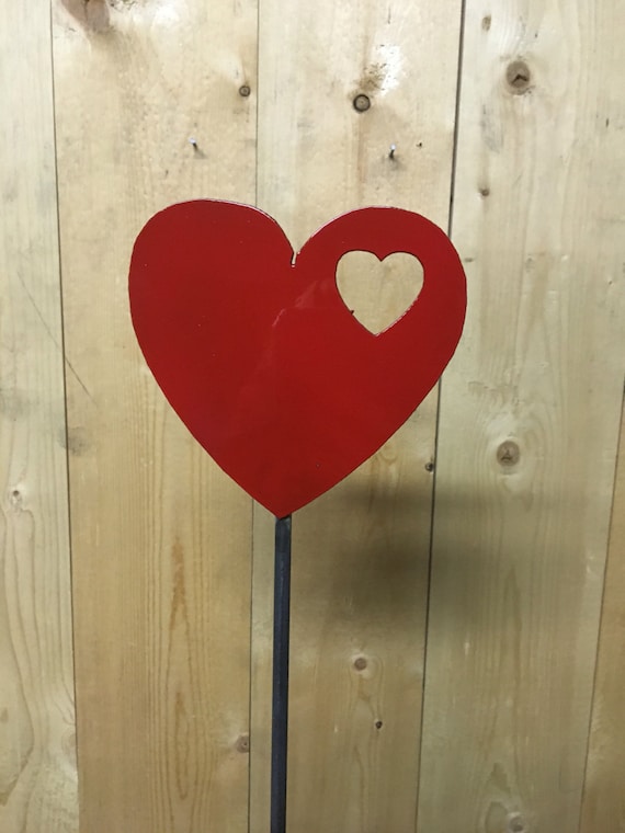 5 Metal Heart Yard Stake Valentine Love Tribute Etsy Norway