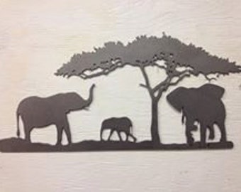 Elephant Safari Silhouette 18" x 9"