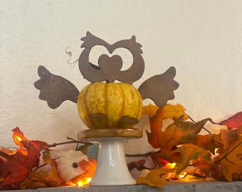MINI Metal Owl Pumpkin Decorating Kit, Thanksgiving, Fall, Halloween, Goth, Carve-less