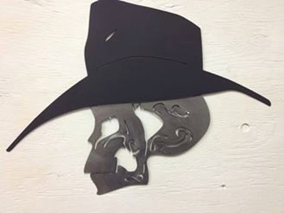 Metal Grim Reaper Cowboy Skull Wall Hanging 18 display picture 3