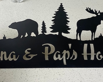 Metal Nana & Pap's House Sign
