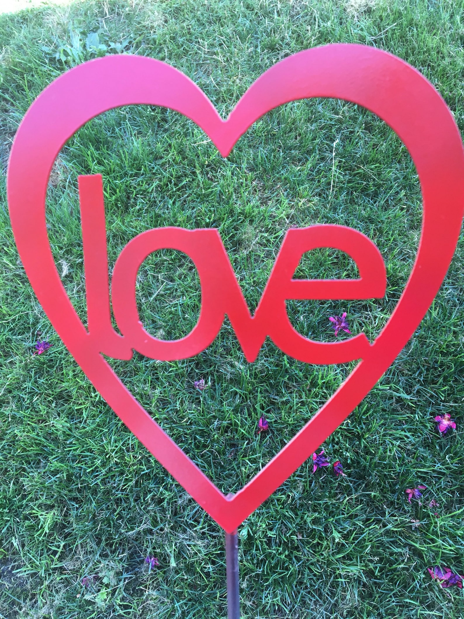 Metal LOVE Heart Yard Stake Valentine Tribute Etsy