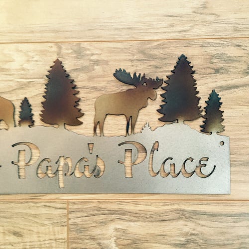 Metal Nana & Papa shops Sign