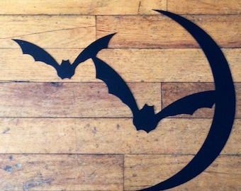 12" Metal Bats and Moon Silhouette 10" x 12"