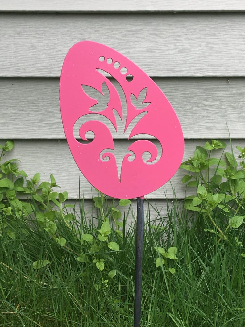 Metal SET Easter Egg Garden & Yard Stakes Etsy