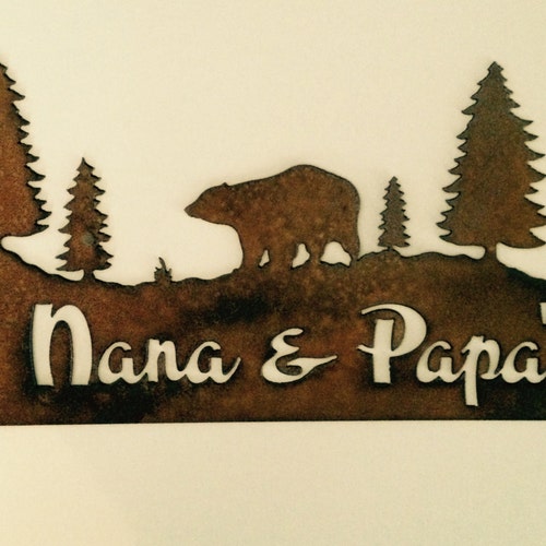 Metal Nana & Papa shops Sign