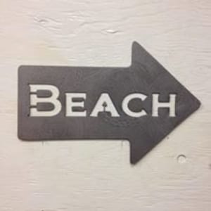 Metal Beach Sign, Arrow