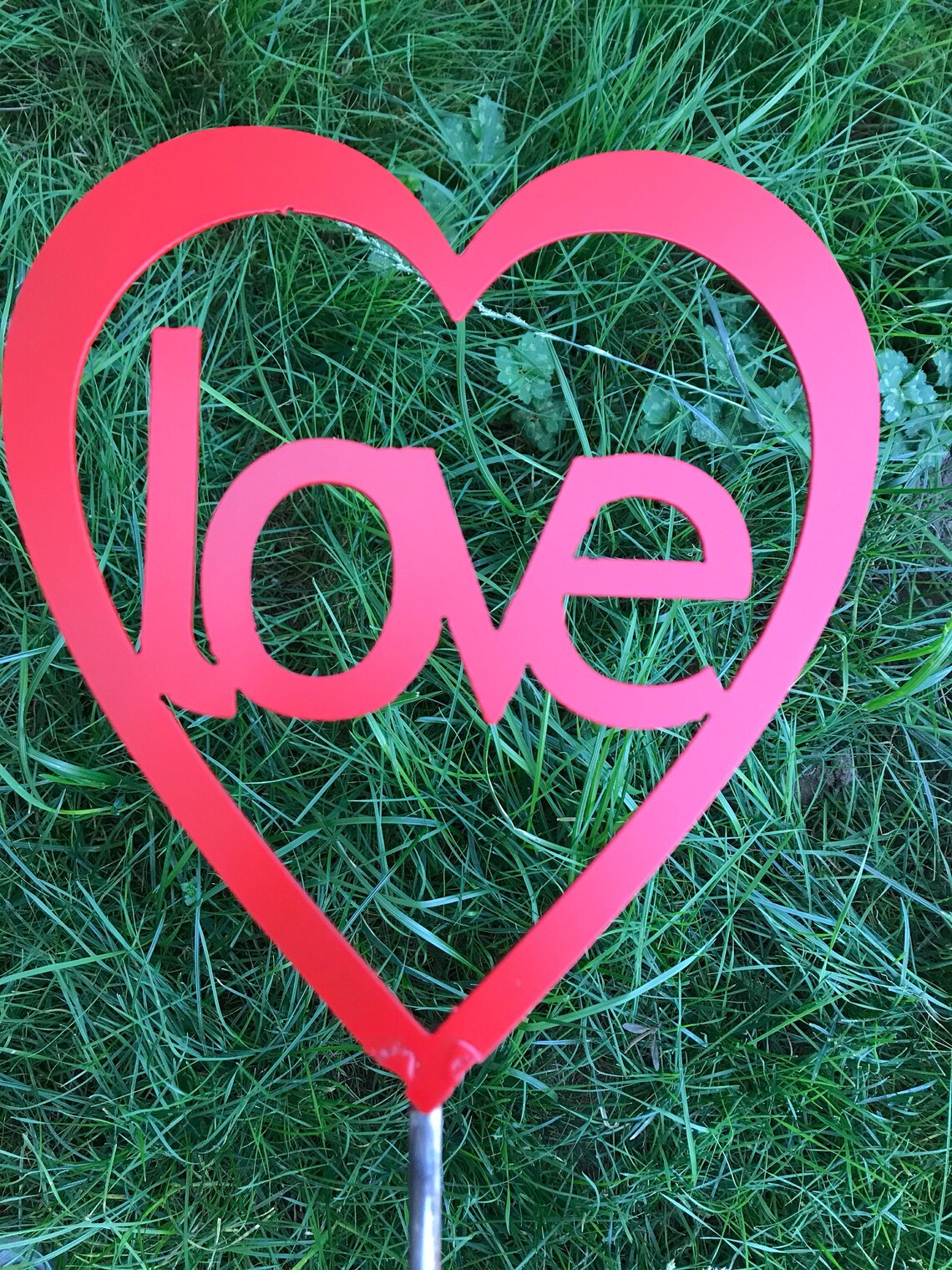 Metal LOVE Heart Yard Stake Valentine Tribute Etsy
