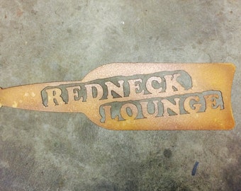 Metal REDNECK LOUNGE Sign 24" x 7"