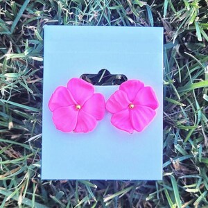 Pink Flower Stud Earrings
