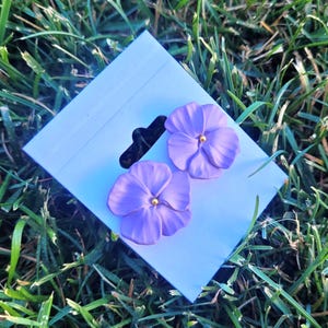 Purple Flower Stud Earrings