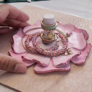 Pink Flower Jewelry Dish