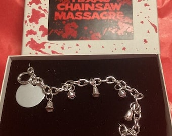 Texas Chainsaw Massacre Leatherface REPLICA ‘Pam’ Bell Charm Bracelet Prop Horror Choice  of either a toggle OR lobster clasp - 2 Lengths