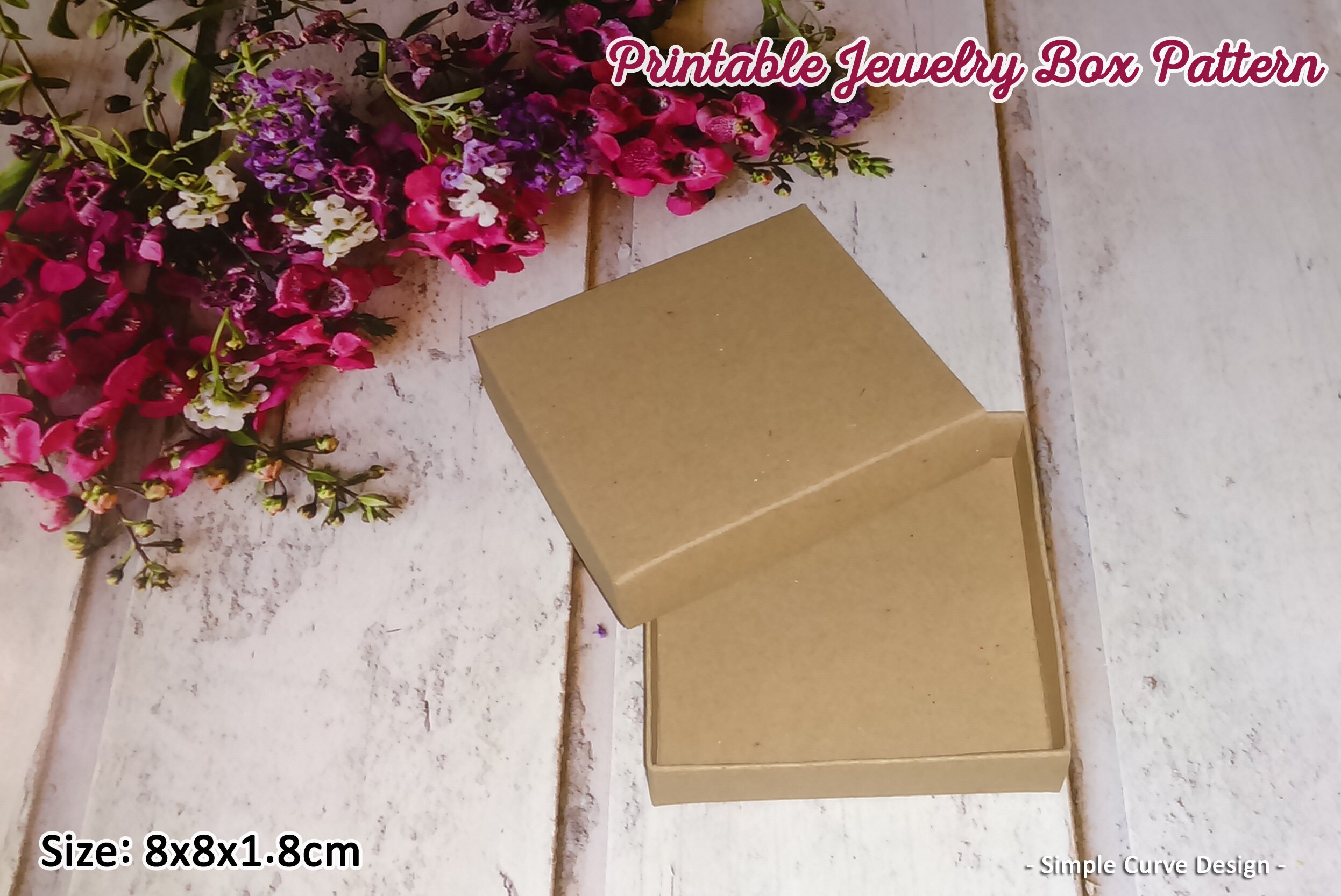 Jewelry Box Printable Pattern Packaging Gift Box Ready to Use Box