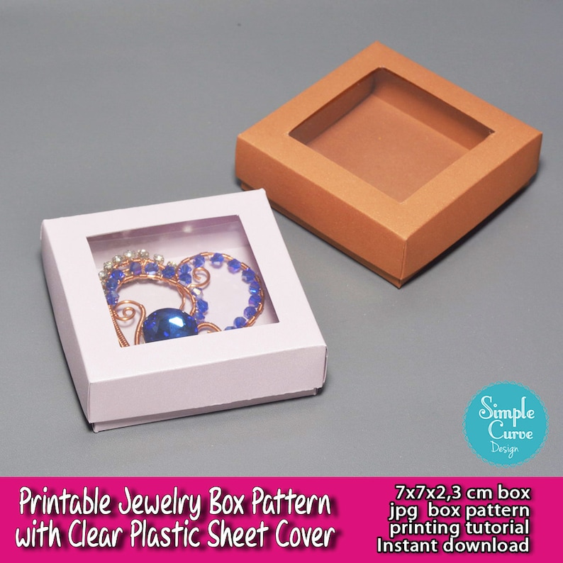Printable Jewelry Box Pattern Clear Plastic Sheet Packaging Ready to