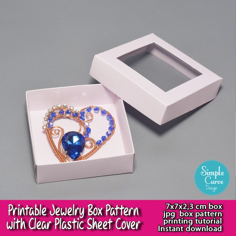 Printable Jewelry Box Pattern Clear Plastic Sheet