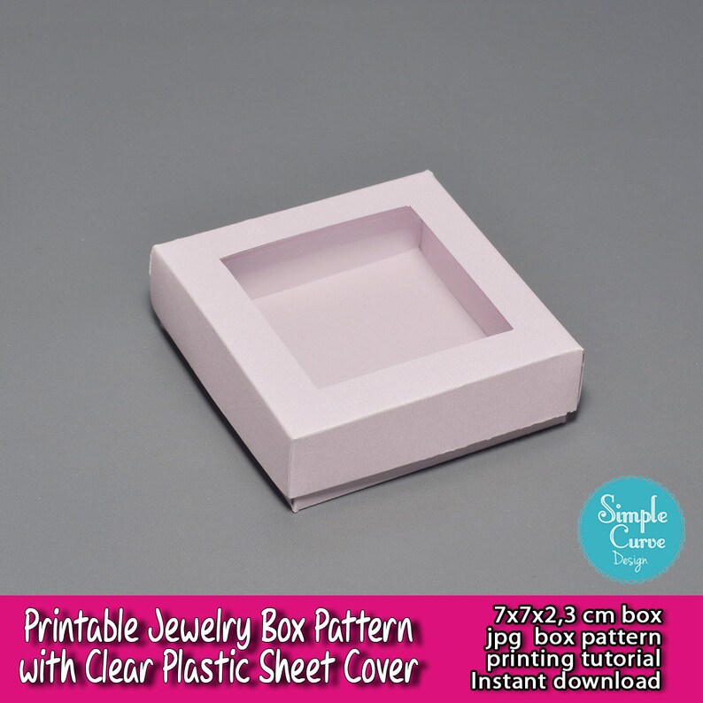 Printable Jewelry Box Pattern Clear Plastic Sheet Packaging Ready to