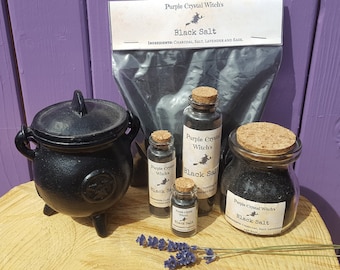 Witches Black Salt, Portable Protection, Spiritual Cleansing, Witchcraft Spells, Occult Supplies, Witch Purification, Sage Lavender Magick