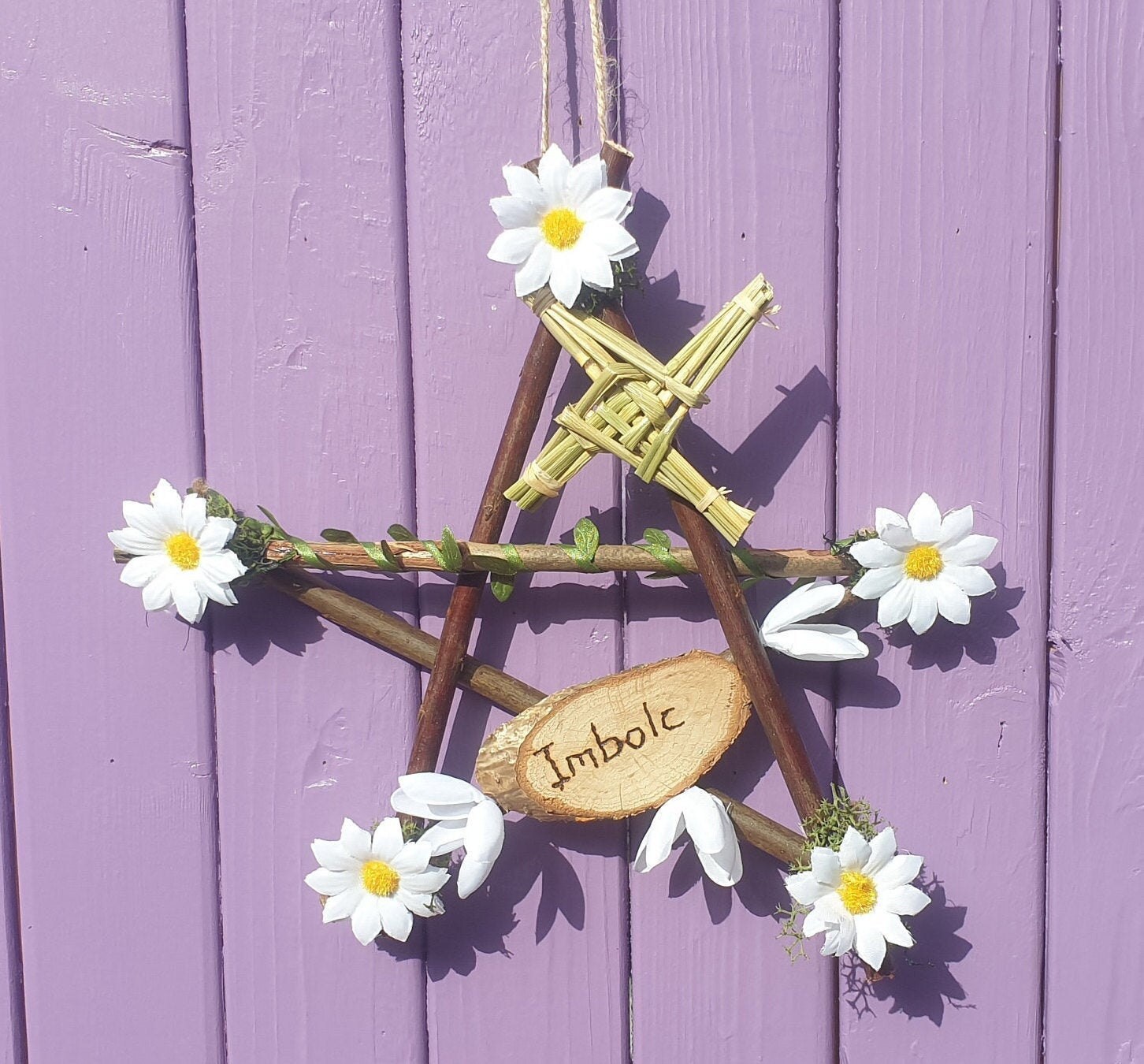 Imbolc Oak Sign Daisy Pentagram Spring Pentacle Wiccan Wall Etsy UK