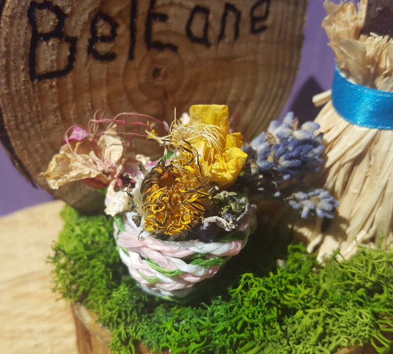 Witches Broom Miniature Broomstick Pagan Mayday Altar Beltaine Ornament Wooden Beltane Decor Wiccan Summer Besom Witchy Home Gift