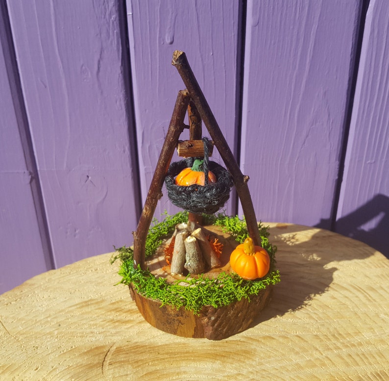 Witchy Decoration Witches Fire Pit Polymer Clay Pumpkin Etsy