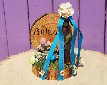 Blue Beltane Decor, Beltaine Wooden Sign, Maypole Decoration, Mayday Witch Home, Witches Ornament, Summer Flower Basket, Pagan Spring Altar