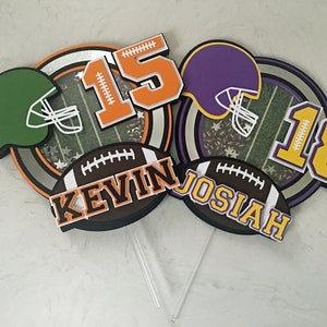 Custom Football Cake Topper, Shaker Cake Topper, Football Birthday Cake Topper, Football Party Decor, Sports Cake Topper, Sports Party