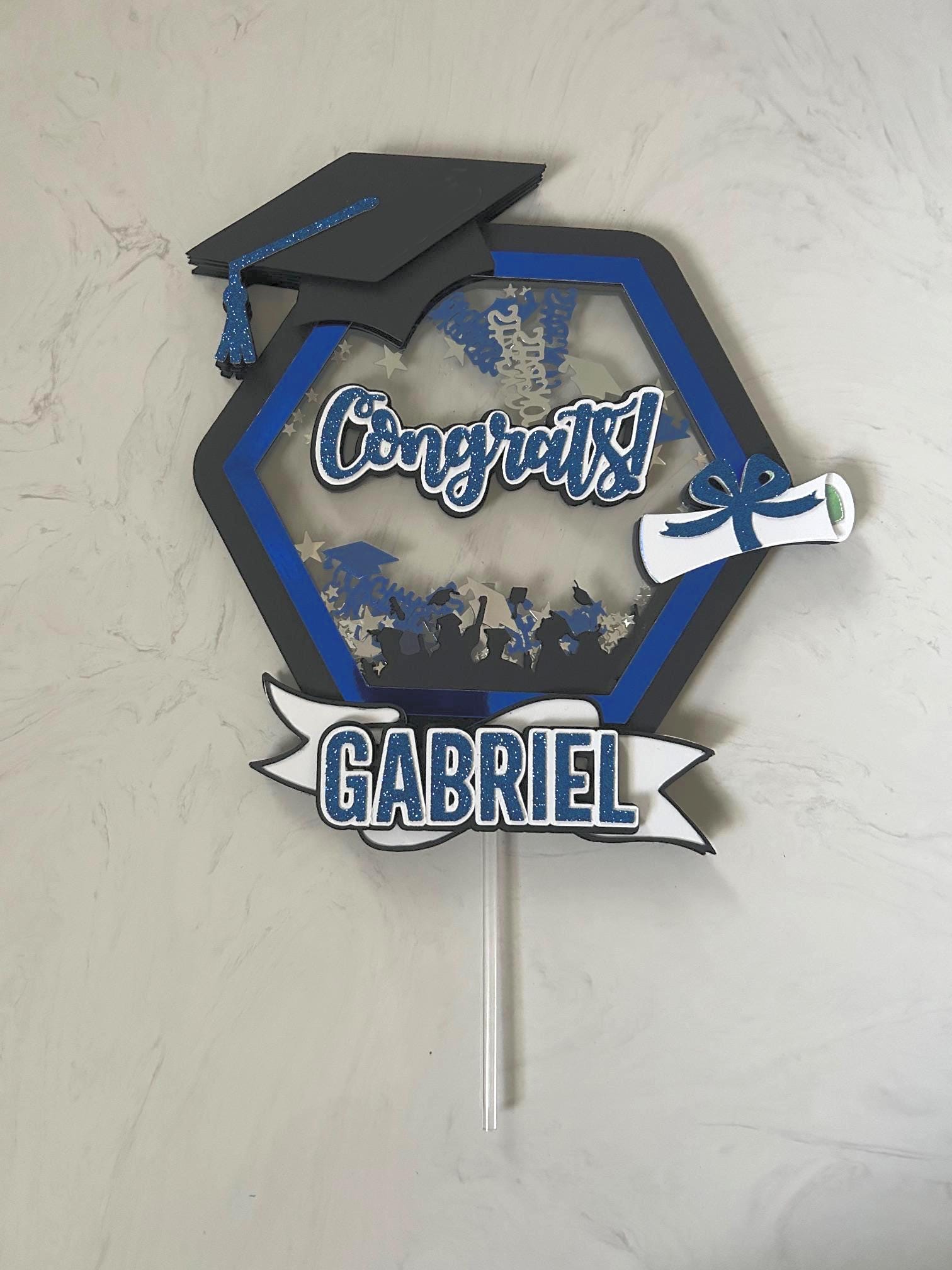 Custom Graduation Shaker Cake Topper: Personalized Congrats Sign - Etsy