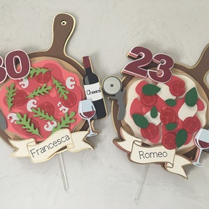 Custom Pizza Cake Topper, Pizza Party Topper, Italian Party, Birthday Cake Topper, Pizza Theme Party, Pizza Decoration, Pizza Birthday Party