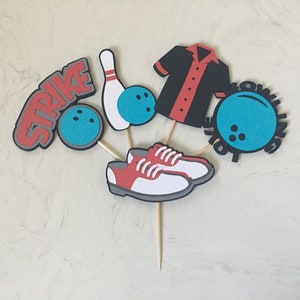 Bowling Cupcake Toppers, Birthday Cupcake Toppers, Bowling Birthday Party, Bowling Party Decoration, Bowling Centerpiece, 3D Cupcake Toppers