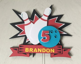 Custom Bowling Cake Topper: Handmade Birthday Party Decoration