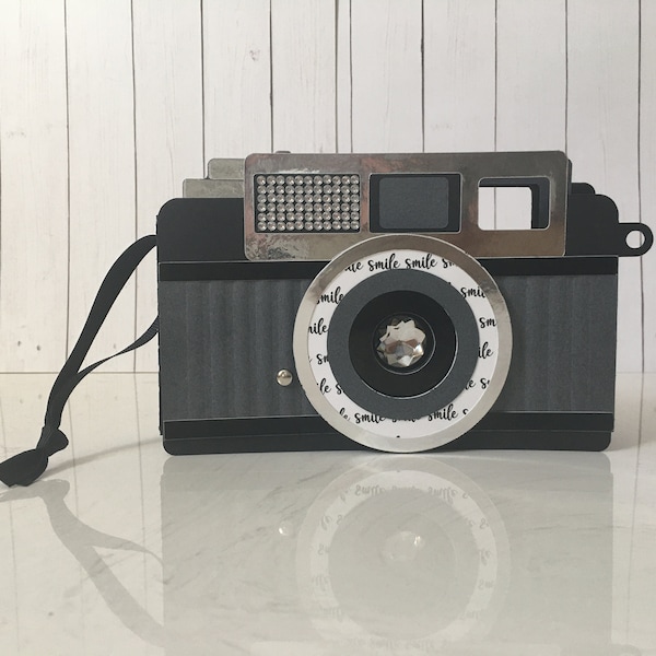 Vintage Camera Popup Box Card, 3D Camera Card, Photography Card, Antique Camera Card, Camera Centerpiece, Photography Party, Greeting Card