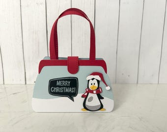 Handmade Paper Purse Gift Card Holder: Christmas Party Favor
