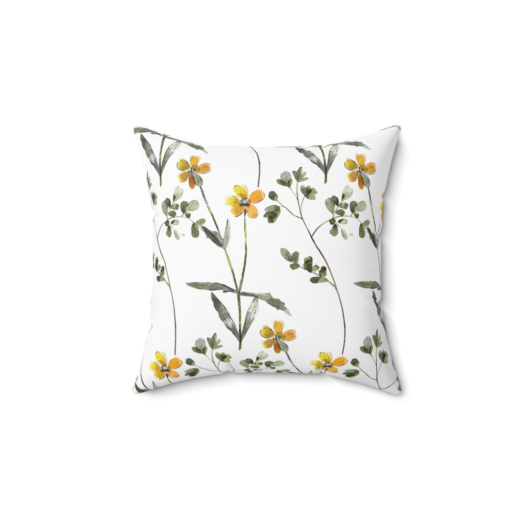 Little Yellow Flowers Pillow Pillow Pillow Cases Pillow Etsy