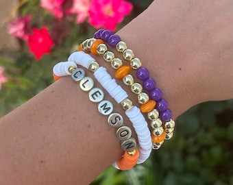 Clemson University Bracelet stack