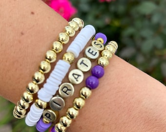 ECU Pirates bracelet stack