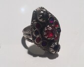 Size 8 -Antique Ring-Antique Silver Ring-Kochi Jewellery,tribal jewellery,Kochi Tribe Ring,Old glass Ring