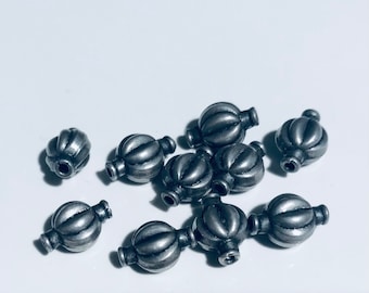 Indian Spacer Beads Antique Silver Metal Tube Beads Ethnic Tribal Jewelry Supplies 30 pcs Boho DIY