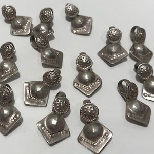 14 piece Antique  silver Kochi tribe charms - tribal charms - silver charms - antique charms - Ethnic charms - Antique parts - silver parts.