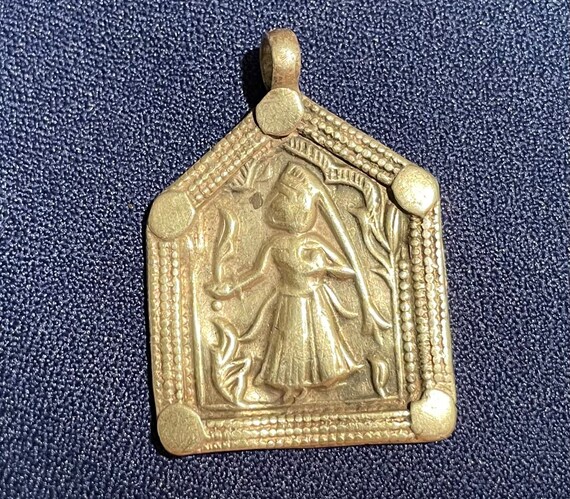 Antique Silver Indian Goddess Pendant Old Pendant Goddess Pendant 
