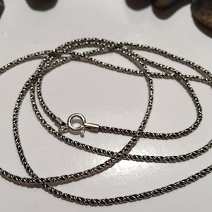 24 inch Sterling Silver Chain-Sterling Silver Rope Chain-Handmade oxedized Vintage Style Chain-Antique Look-Dark Chain-Chain Necklace