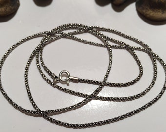 22 inch Handmade Oxidized Sterling Silver Rope Chain Necklace