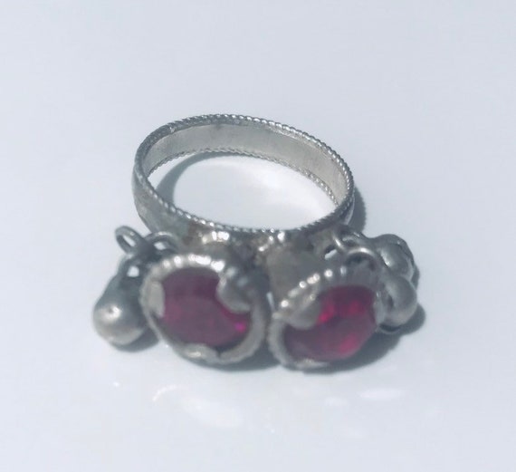 Size 8-Antique Silver Ringglass ring-Kochi silver ringVintageEthnicethnic hippy gypsyjewellery shopgem stone shopNJR0115