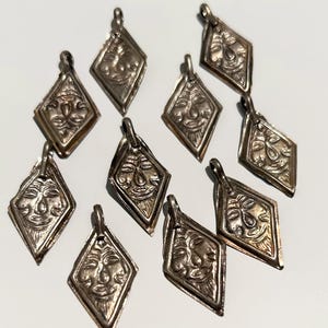 10 piece Antique silver kochi charms - tribal charms - silver charms - antique charms - Ethnic charms - Antique parts - silver parts.