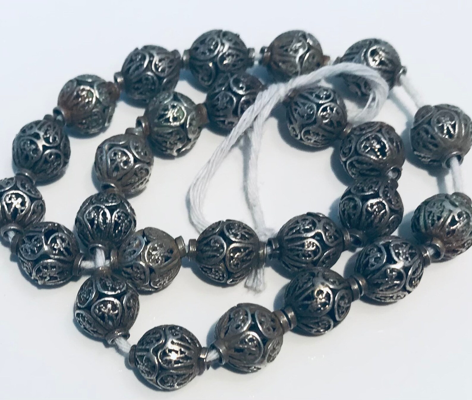 25 Stück antike silberne filigrane Berberperlen Silberperle | Etsy